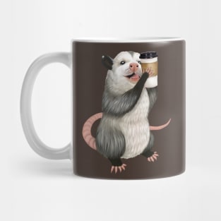 Opossum drinking a cup of coffee Mug